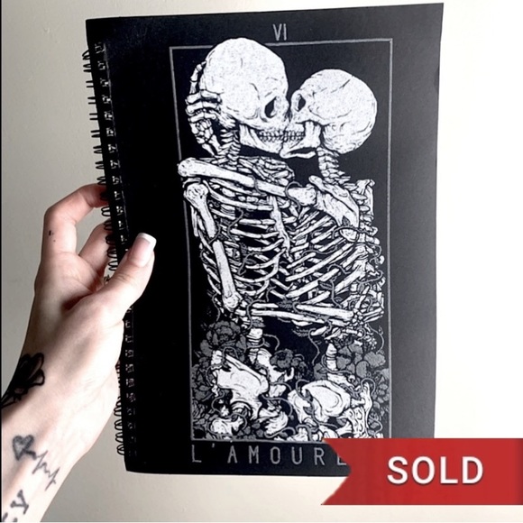 Dolls Kill Accessories - Tarot Skull Spiral Notebook
